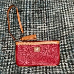 Dooney & Bourke Red and Tan Wristlet